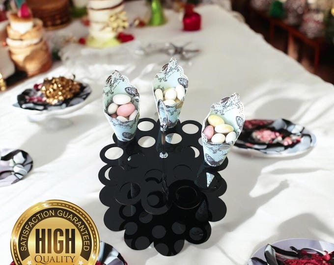 Wedding Favours / Canape Cone Stands with or without handles, Custom Size Holes/Shapes/Colours Made