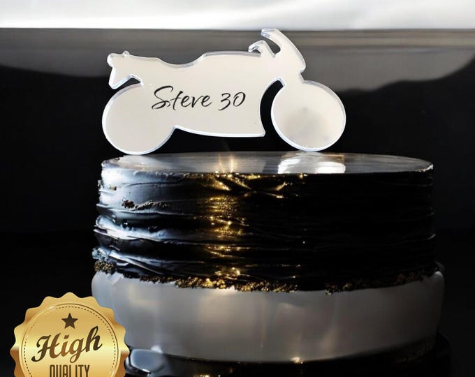 Motorbike Shaped Cake Toppers - Custom Colours, Bespoke Styles Made, Crafting emblems