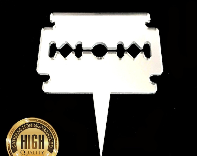 Razor Blade Shaped Cake Toppers & Cup Cake Toppers - Several Colour Options Available, Any Bespoke Style Made, Crafting Customised