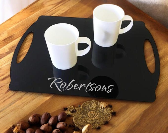 Personalized Acrylic Serving Tray: Custom Colors, Engraved Design