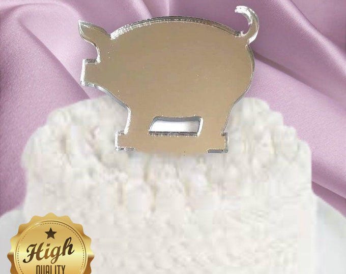 Pig Cake Topper: Recycled Acrylic Cupcake Decorations