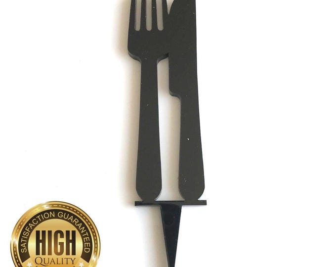 Knife and Fork Cake Toppers & Cup Cake Toppers - Several Colour Options Available, Any Bespoke Style Made, Crafting Customised