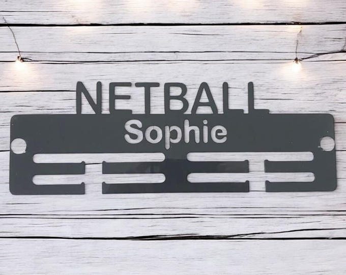 Personalized Netball Medal Hanger: Acrylic or Wood, Custom Colors