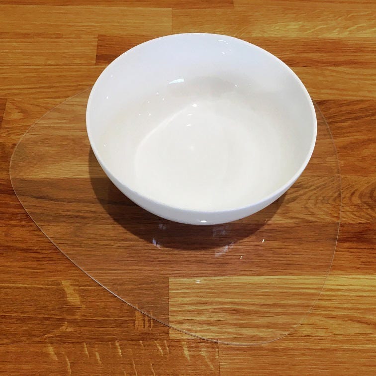 Pebble Shaped Placemats & Coasters in Clear Gloss Finish Acrylic 3mm Bespoke Shapes / Sizes Made