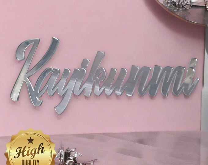 Custom Acrylic Name Sign: Personalized Mirror Decor, Eco-Friendly