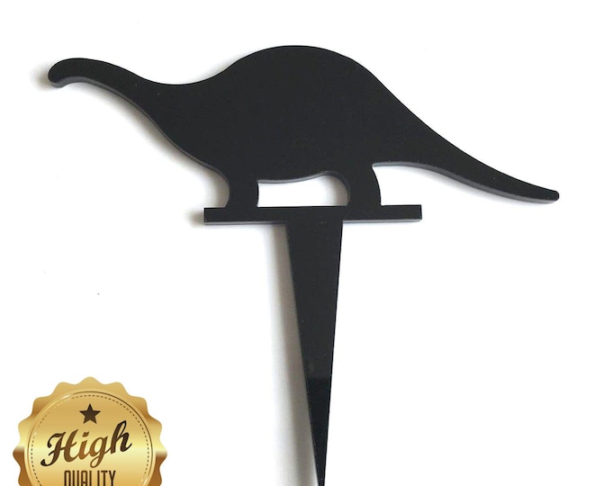 Brontosaurus Cake Topper: Recycled Acrylic Dinosaur Cupcake Toppers