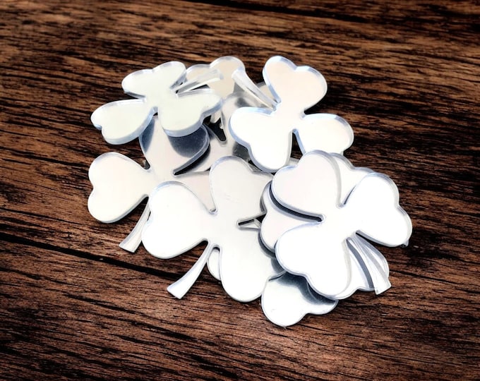 Clover Acrylic Crafting Mirrors: Custom Colors, Woods, Sizes - Pack of 10