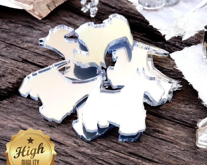 Scottie Terrier Dog Shaped Crafting Mirrors, Custom Colours, Woods, Sizes, Shapes, (Holes for Jewellery or hoops for invites) Packs of 10