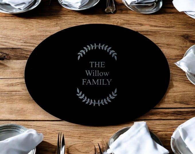 Oval Placemats & Coasters - Custom Matt or Gloss Colours, Sizes, Shapes and Engraving Services