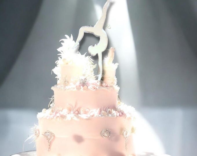 Gymnast Cake Topper: Acrylic Gymnastics Birthday Party Decor