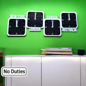 Reloj de zona horaria personalizado: acrílico o madera, hora mundial personalizada