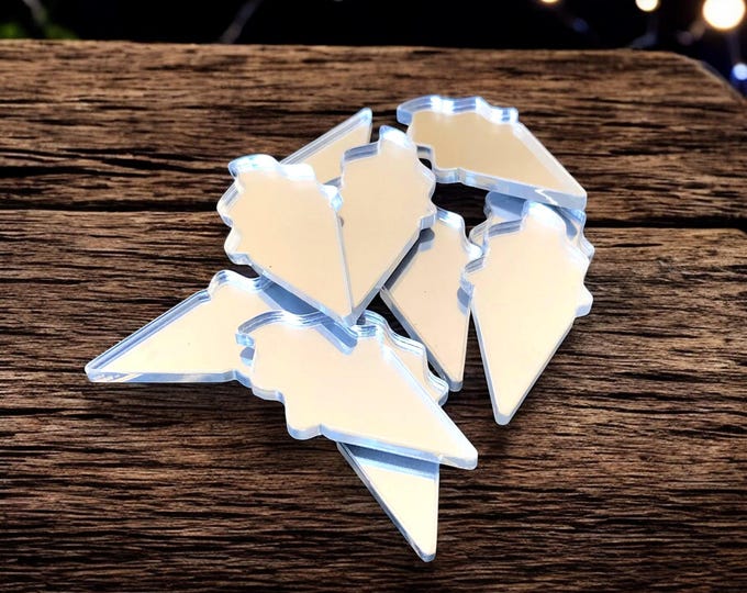 Ice Cream Cone Crafting Mirrors: Acrylic Shapes for Jewelry, Invitations - Pack of 10