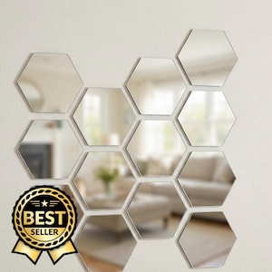 Carrelage miroir hexagonal, décoration murale en mosaïque, couleurs personnalisées, lot de 10