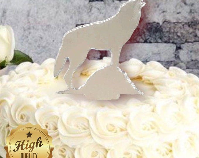 Wolf Cake Topper: Acrylic Animal Party Decorations