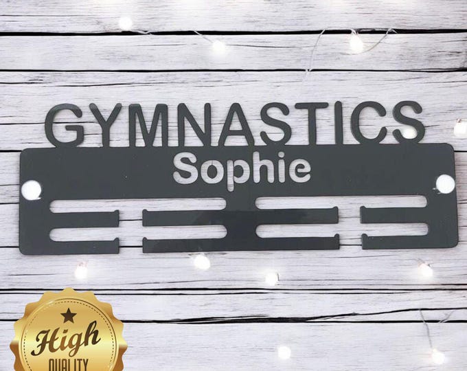 Gymnastics Medal Hangers, With Customised Name, Sport, Colours & Woods, Includes all Fixings, Large Sizes Made