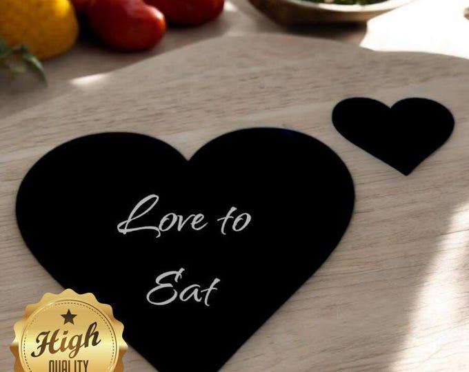 Heart Placemats & Coasters - Clear, Gloss or Matt Colours, Custom Sizes, Shapes, Colours, Engraved or Plain