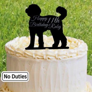 Spersonalizowana ozdoba na tort Cockapoo: grawerowana dekoracja urodzinowa i rocznicowa