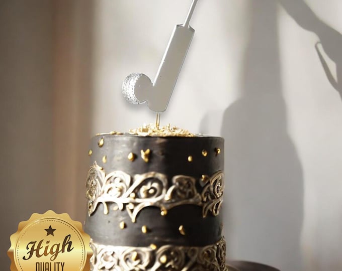 Cricket Bat and Ball Cake Topper: Bespoke Acrylic Cake Decoration