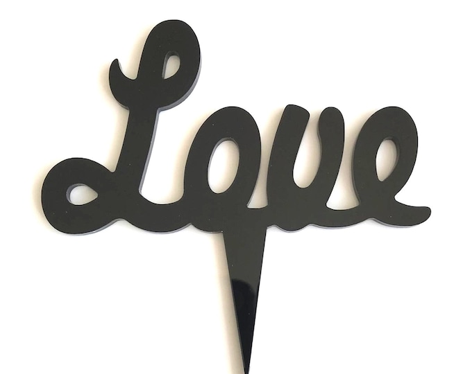 Love Cake Topper: Bespoke Acrylic Cake & Cupcake Decoration