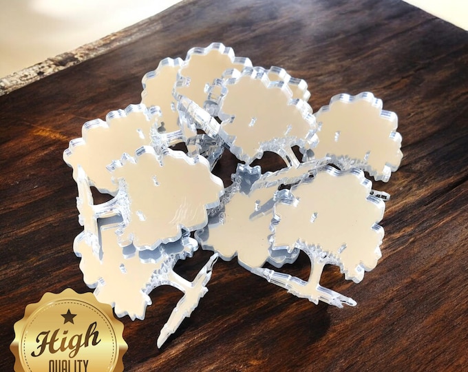 Oak Tree Acrylic Crafting Mirrors: Custom Colors, Sizes - Pack of 10