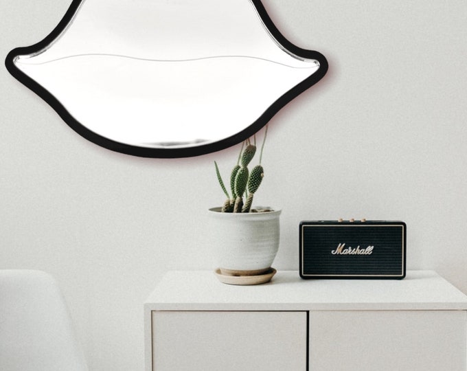 Lips Shaped Mirrors with a Colour Frame of your Choice & Hooks, Bespoke Shapes Made