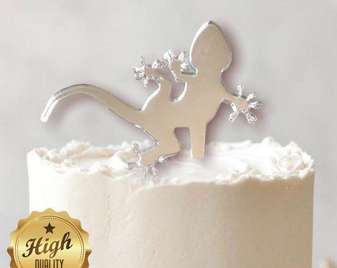Gecko Cake Topper: Acrylic Lizard Cupcake Decoration