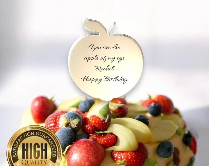 Apple Shaped Cake Toppers - Custom Colours, Any Bespoke Style Made, Crafting Emblems