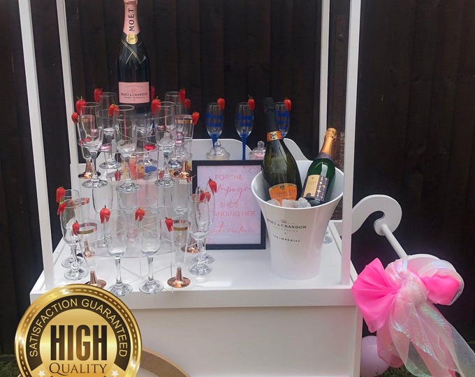 Custom Champagne Display Stands for Weddings & Parties - Ideal for Prosecco Bottles - Flute Glasses - Personalized Sizes, Colors - Shapes