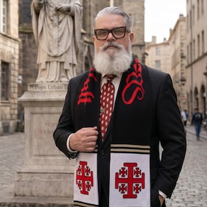 Deus Vult Knights Templar Kreuzritter Jerusalem Kreuz Katholischer Schal
