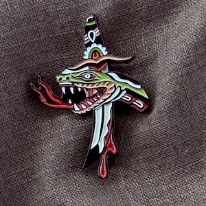Severed Snake Head Pin