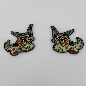 Born Free Die Free Eagle Shield Tactical 3D PVC Morale Patch Set – Patriotic Velcro for Gear & EDC