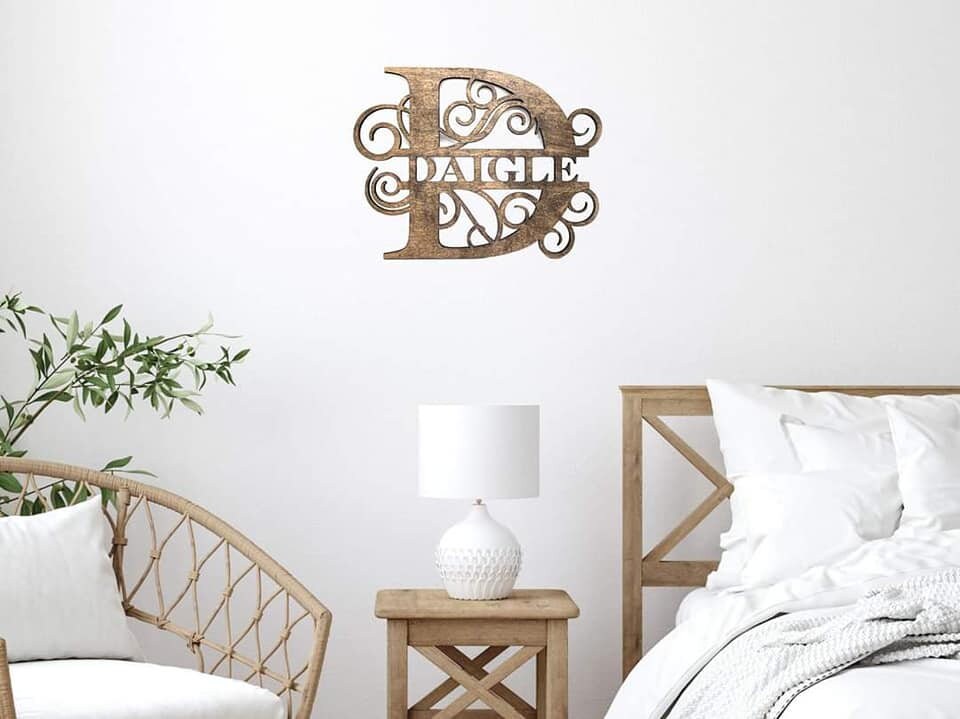 Monograma Decoración de la pared Monograma de madera | Etsy