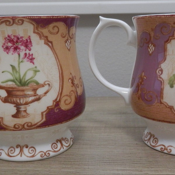 Two Queen's Fine Bone China Mugs "Hampton Court Palace"