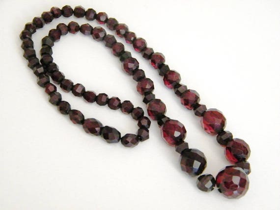 Faceted Bakelite Cherry Amber Necklace - Etsy