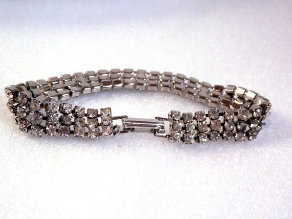 Act II Triple Row Prong Set Rhinestone Bracelet - image 8