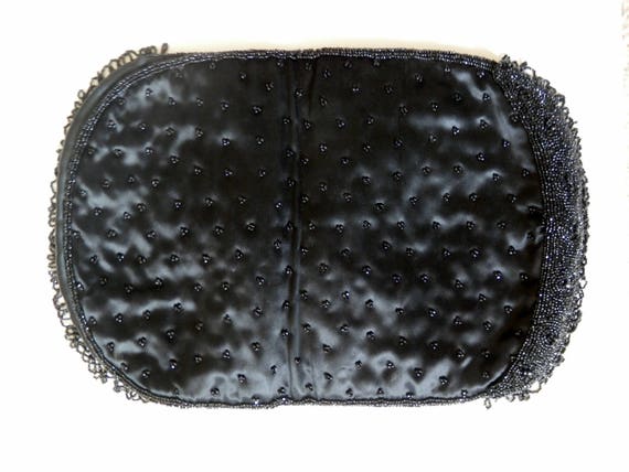 Vintage Koret Tresor Black Beaded Evening Bag Pur… - image 2