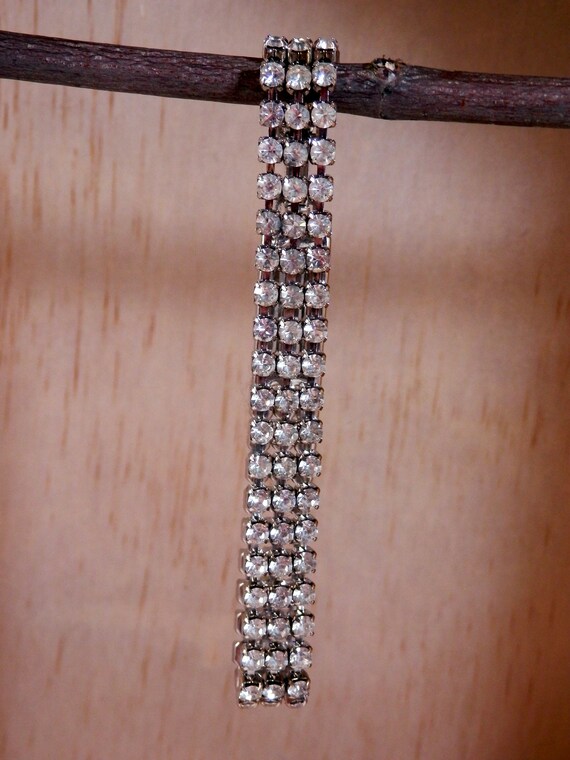 Act II Triple Row Prong Set Rhinestone Bracelet - image 2