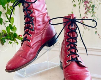 Vintage Red Justin's Cowboy Boots. - Etsy