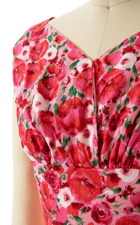 Vintage 1950s Sundress | 50s Rose Floral Printed … - image 7