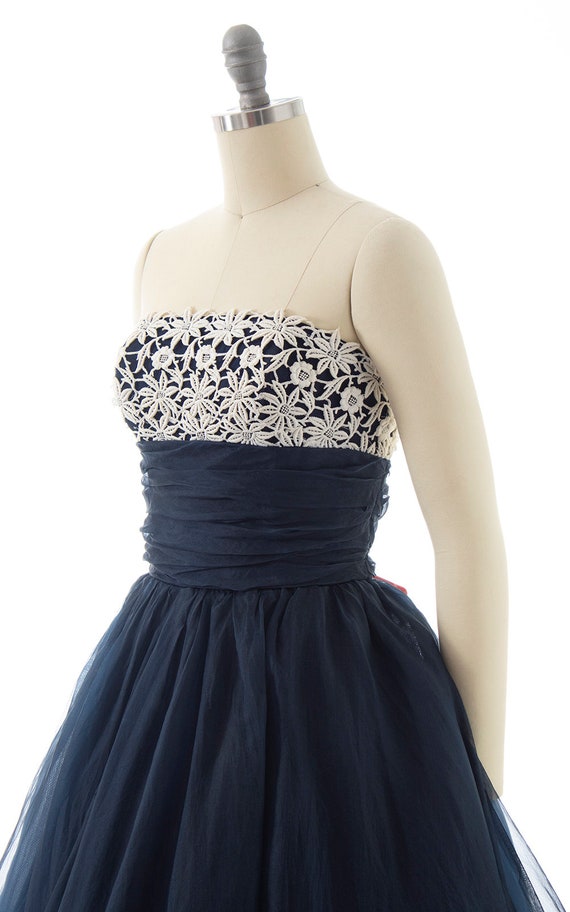 Vintage 1950s Party Dress | 50s EMMA DOMB Lace Or… - image 5