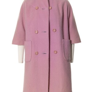 Vintage 1960s Coat | 60s Light Pastel Purple Wool Winter Spring Solid Color Car Coat (small/medium) image 5