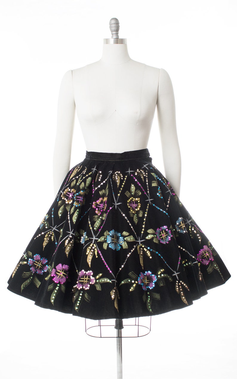 mexican sequin skirt velvet