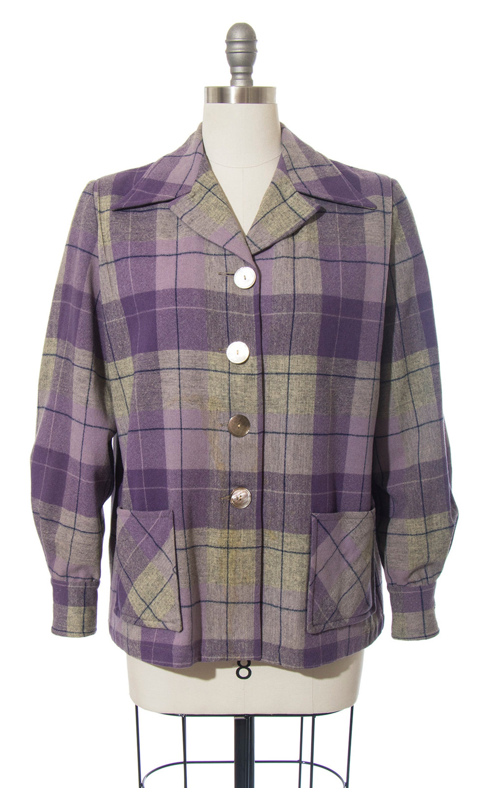 Vintage 1950s Pendleton 49er Jacket 50s Purple Grey Plaid Etsy