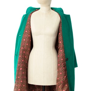 Vintage 1970s Cape Coat | 70s Austrian Wool Mohair Green Teal Winter Overcoat (medium/large) image 6