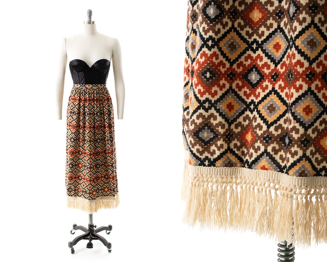 70s Linen/Cotton Skirt