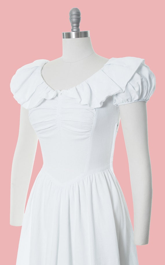 Vintage 1930s 1940s Dress | 30s 40s White Cotton … - image 5