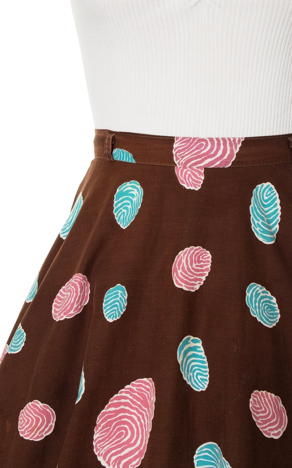 Vintage 1940s 1950s Skirt | 40s 50s Novelty Print… - image 6