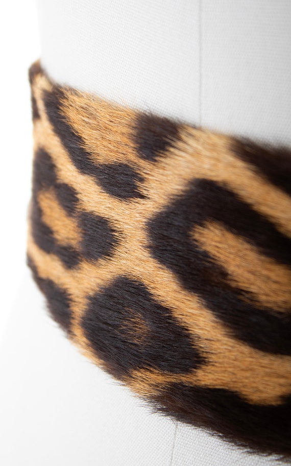 Vintage 1950s Cinch Belt | 50s Leopard Animal Pri… - image 5