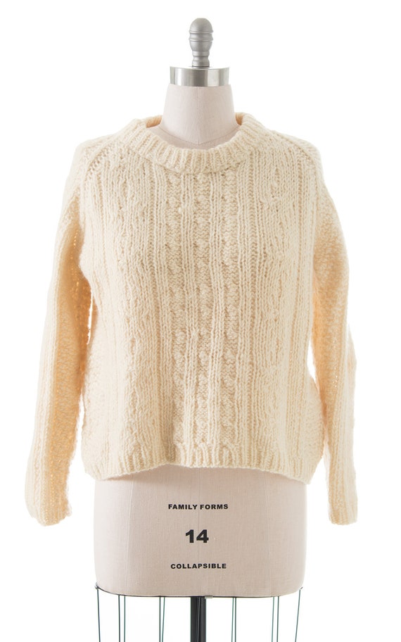 Vintage 1970s 1980s Sweater | 70s 80s Cable Knit … - image 2