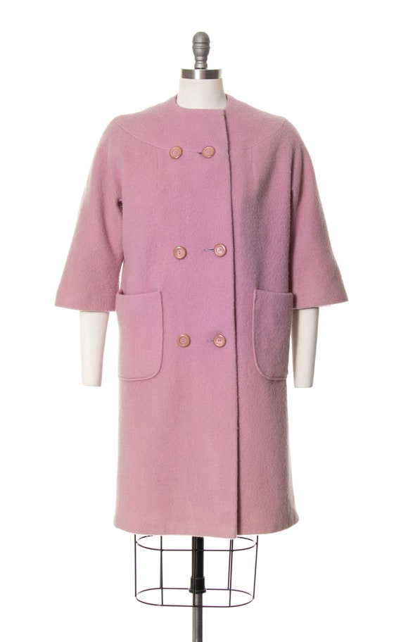 Vintage 1960s Coat | 60s Light Pastel Purple Wool… - image 2